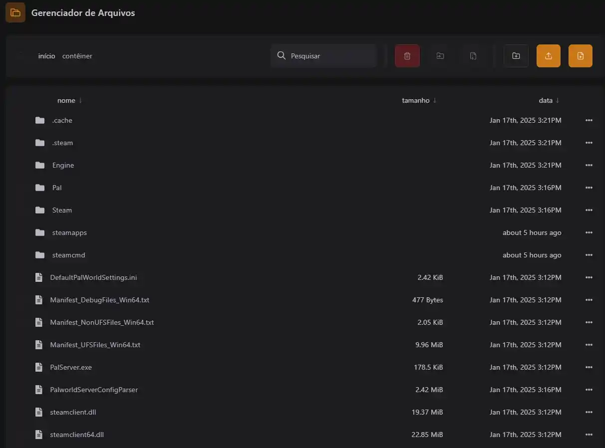 Gerenciador de arquivos
